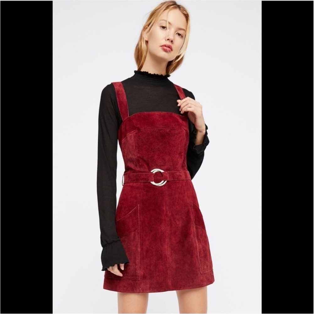 Free People Ring Around You Mini Suede Dress Size 4 NWT!